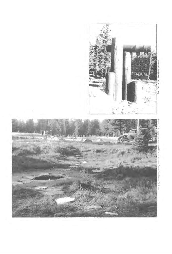 Cold, Spring, one of many l,ocations in Crater Lake National Park that formerly served as a campsite to tribal members, is shown here in 1937, after the National Park Service converted it