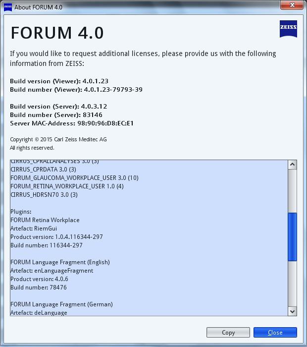 Locating the computer name or IP address of the FORUM server The assistance of your IT professional or Zeiss Technical support may be needed to obtain this information.