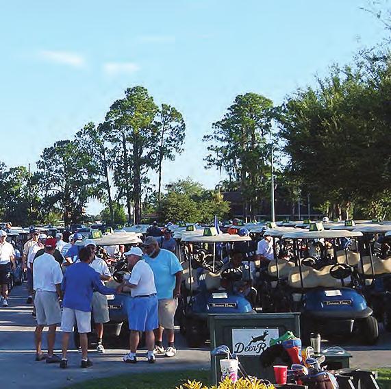 / a. Y Victoria Sawicki/News-Sun Above: The carts were plentiful and ready to roll as more than 200 golfers gathered under blue skies Saturday morning for the tee off of the 15th Annual Firemen s