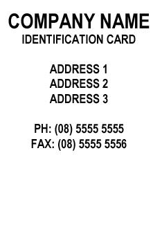 IDENTY CARD APPENDIX (V) APPENDIX IV SAMPLE