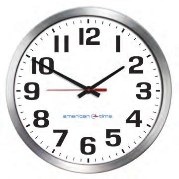 Black White School Shop American Time U54BABA304 AllSync 12/" Round Wall Clock