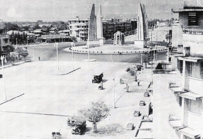and other structures were demolished. The Democracy Monument was established at the center of the boulevard as a new symbol of the People s Party.