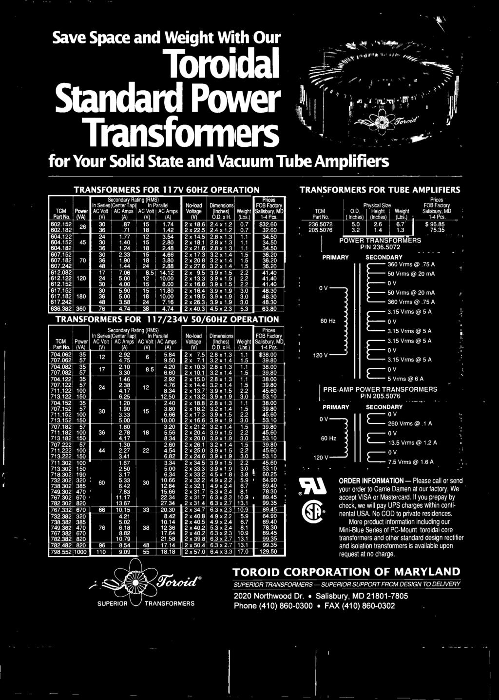Transformers for Your Solid State and Vacuum Tube Amplifiers - PDF 