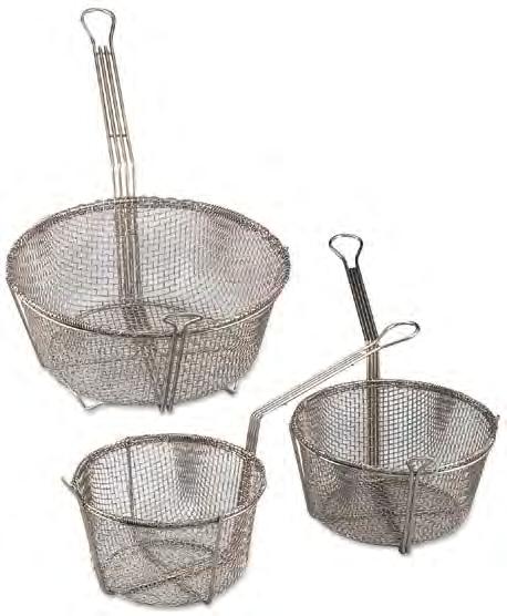 Silver 13-Inch X 5-1/2-Inch Wire Rectangular Fry Basket with Red Plastic Handle 79207 Browne Foodservice