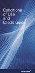 Conditions of Use and Credit Guide