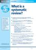 What is a systematic review?