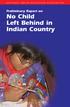 Preliminary Report on No Child Left Behind in Indian Country