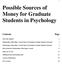 Possible Sources of Money for Graduate Students in Psychology
