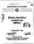 ntic Military Post Office, Location List (MPOLL) AUG 0 a19ms DEPARTMENT OF DEFENSE FEBRUARY 1990 93-1814'1