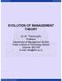 EVOLUTION OF MANAGEMENT THEORY