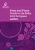 Press and Photo Guide to the Baku 2015 European Games