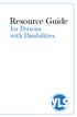Resource Guide. for Persons with Disabilities