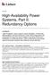 High-Availability Power Systems, Part II: Redundancy Options
