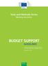 BUDGET SUPPORT GUIDELINES. Working document. Programming, Design and Management - A modern approach to Budget Support. Tools and Methods Series