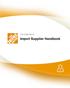 THE HOME DEPOT. Import Supplier Handbook