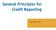General Principles for Credit Reporting. September, 2011