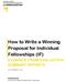 How to Write a Winning Proposal for Individual Fellowships (IF)