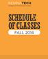 SCHEDULE OF CLASSES FALL 2014