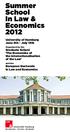 Summer School In Law & Economics 2012