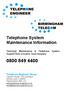 Telephone System Maintenance Information
