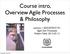 Course intro, Overview Agile Processes & Philosophy. Lecture 1, EDA397/DIT191, Agile Dev Processes Robert Feldt, 2012-03-12