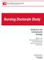 Nursing Doctorate Study