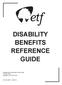 DISABILITY BENEFITS REFERENCE GUIDE