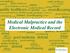 Medical Malpractice and the Electronic Medical Record