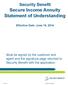 Secure Income Annuity Statement of Understanding