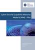 Cyber Security Capability Maturity Model (CMM) - Pilot