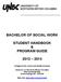 BACHELOR OF SOCIAL WORK STUDENT HANDBOOK & PROGRAM GUIDE