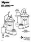 S33 Sump Pump INSTRUCTIONS AND SERVICE MANUAL VERTICAL FLOAT SWITCH S33V1 & S33V1C AUTOMATIC S33P1 & S33PC-1 (CONTROL WITH SERIES PLUG) NOT SHOWN