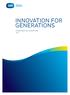 INNOVATION FOR GENERATIONS