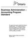 Business Administration Accounting Program Standard