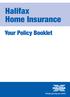 Halifax Home Insurance. Your Policy Booklet