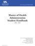 Master of Health Administration Student Handbook