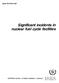 Significant incidents in nuclear fuel cycle