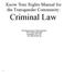 Know Your Rights Manual for the Transgender Community: Criminal Law