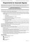 Requirements for Associate Degrees