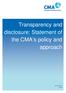 Transparency and disclosure: Statement of the CMA s policy and approach