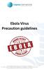 Ebola Virus Precaution guidelines