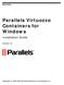 Parallels Virtuozzo Containers for Windows