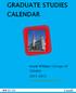 GRADUATE STUDIES CALENDAR