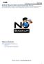 Table of Content. Official website: www.no-backup.eu