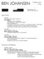 BEN JOHANSEN CURRICULUM VITAE EDUCATION: TEACHING EXPERIENCE: DOB 10-01-80 (Irving, TX)