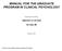 MANUAL FOR THE GRADUATE PROGRAM IN CLINICAL PSYCHOLOGY