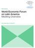 Regional Agenda. World Economic Forum on Latin America Meeting Overview