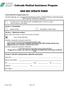 Colorado Medical Assistance Program DSH EDI UPDATE FORM