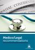 Medico/Legal recommendations