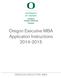 Oregon Executive MBA Application Instructions 2014-2015